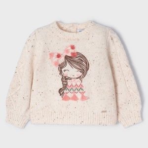 Mayoral Turron Embroidered Sweater Baby Girl